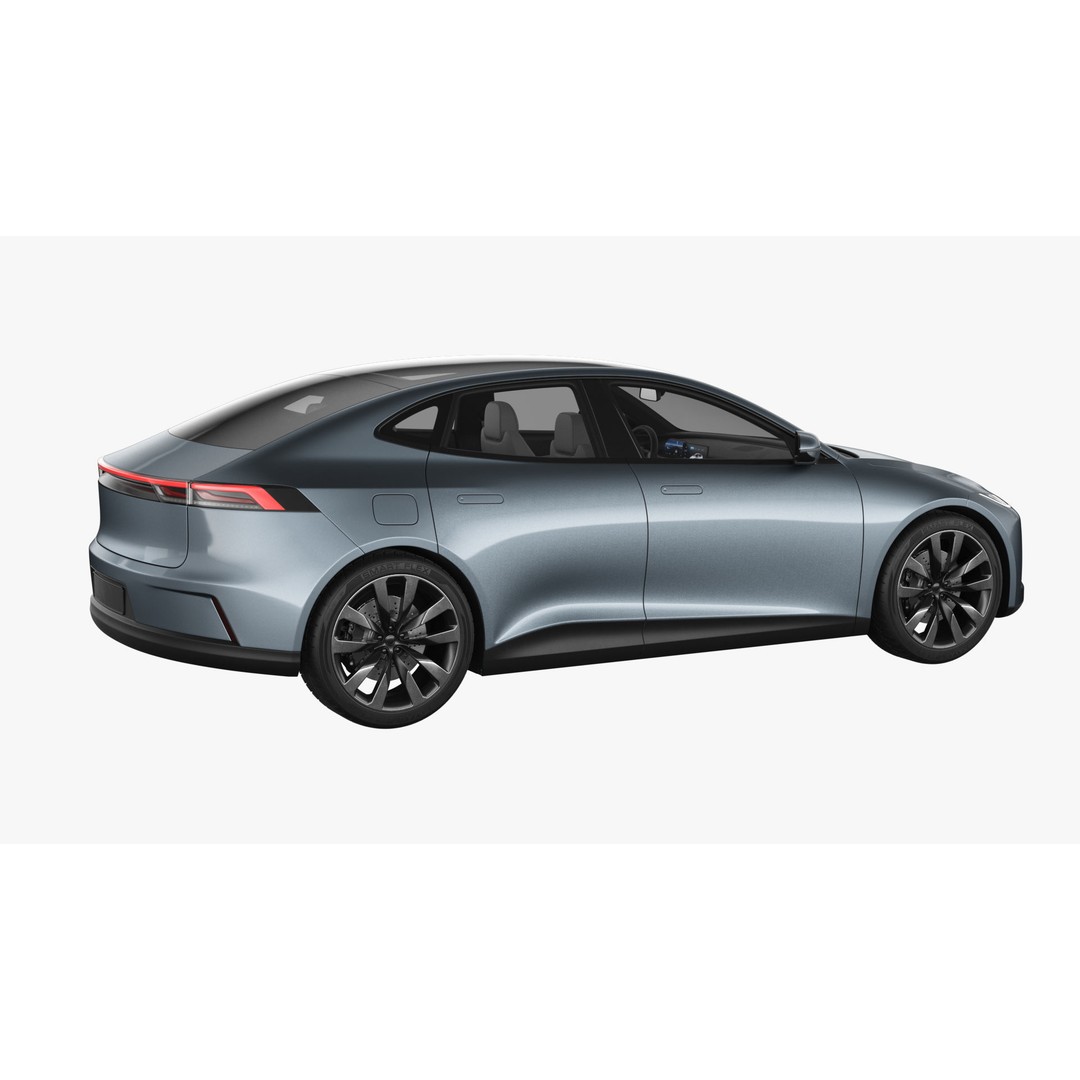 Generic Electric Car 3D Model – Subdivision Ready PBR Asset, FBX, Blender - View 14
