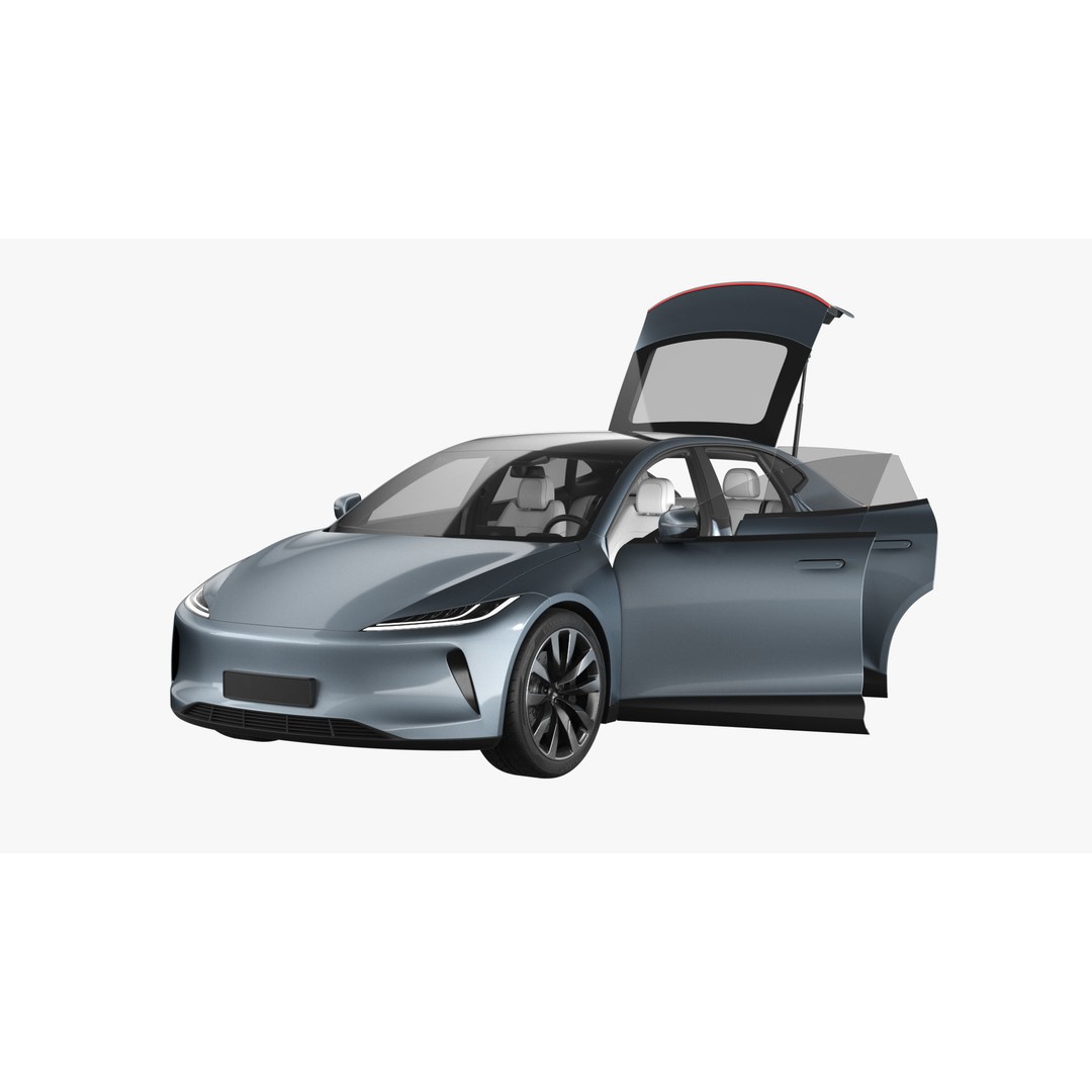 Generic Electric Car 3D Model – Subdivision Ready PBR Asset, FBX, Blender - View 17