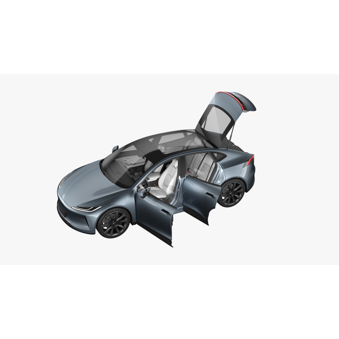 Generic Electric Car 3D Model – Subdivision Ready PBR Asset, FBX, Blender - View 18