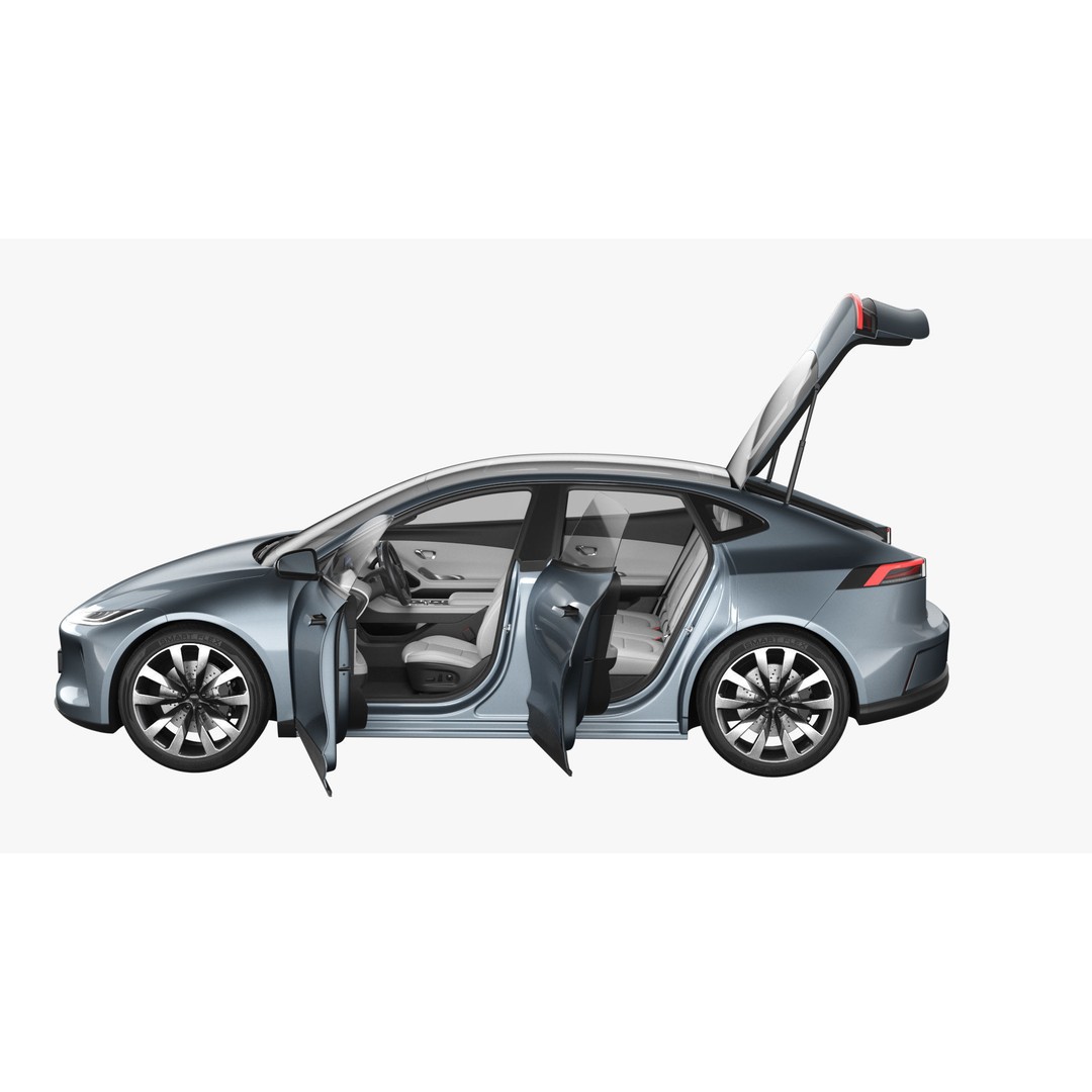 Generic Electric Car 3D Model – Subdivision Ready PBR Asset, FBX, Blender - View 19