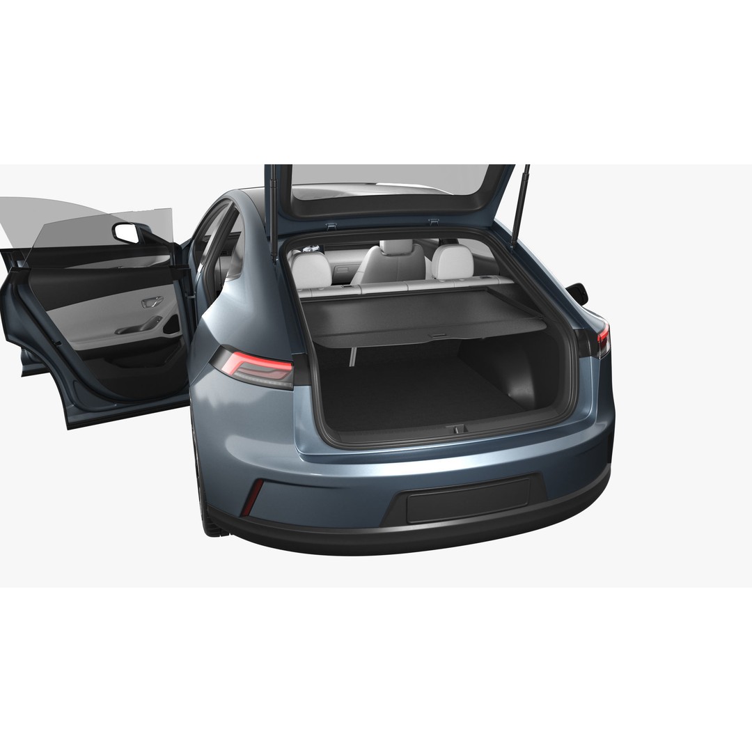 Generic Electric Car 3D Model – Subdivision Ready PBR Asset, FBX, Blender - View 22