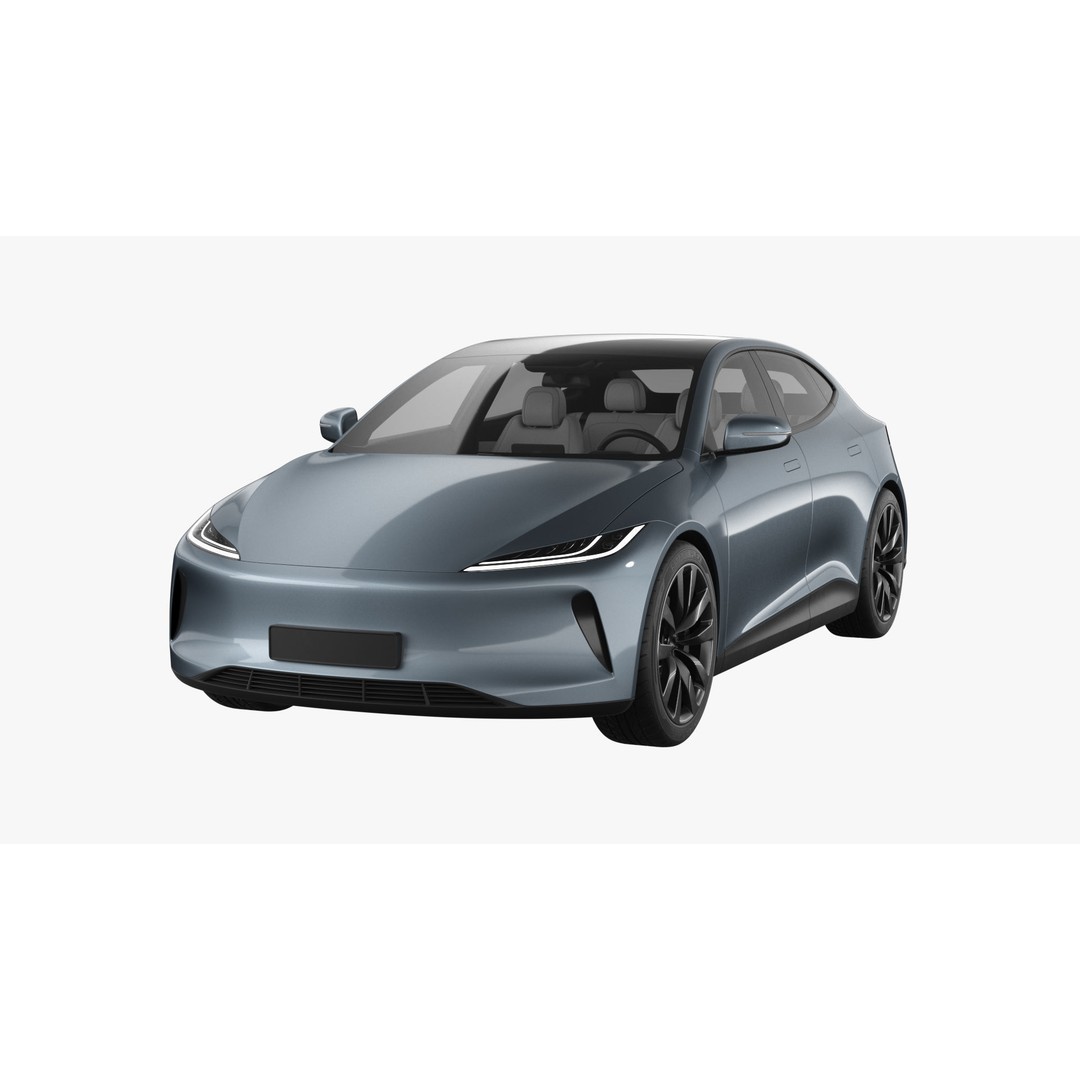 Generic Electric Car 3D Model – Subdivision Ready PBR Asset, FBX, Blender - View 3