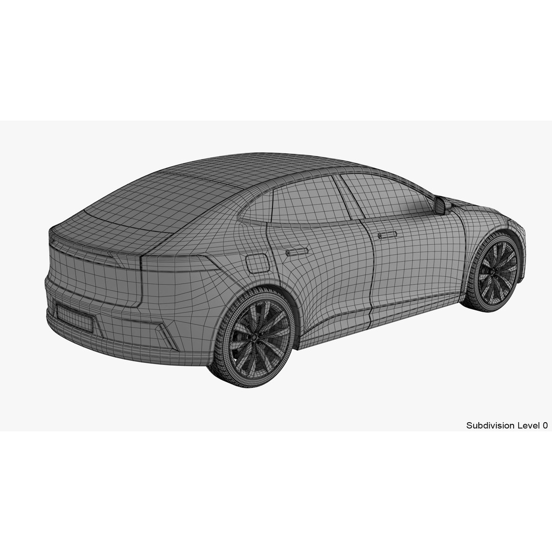 Generic Electric Car 3D Model – Subdivision Ready PBR Asset, FBX, Blender - View 31