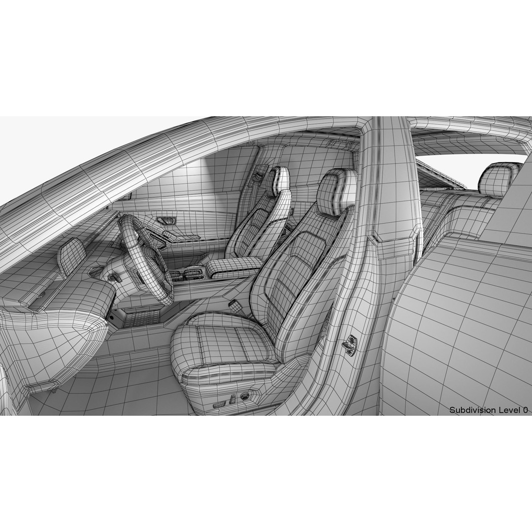 Generic Electric Car 3D Model – Subdivision Ready PBR Asset, FBX, Blender - View 35