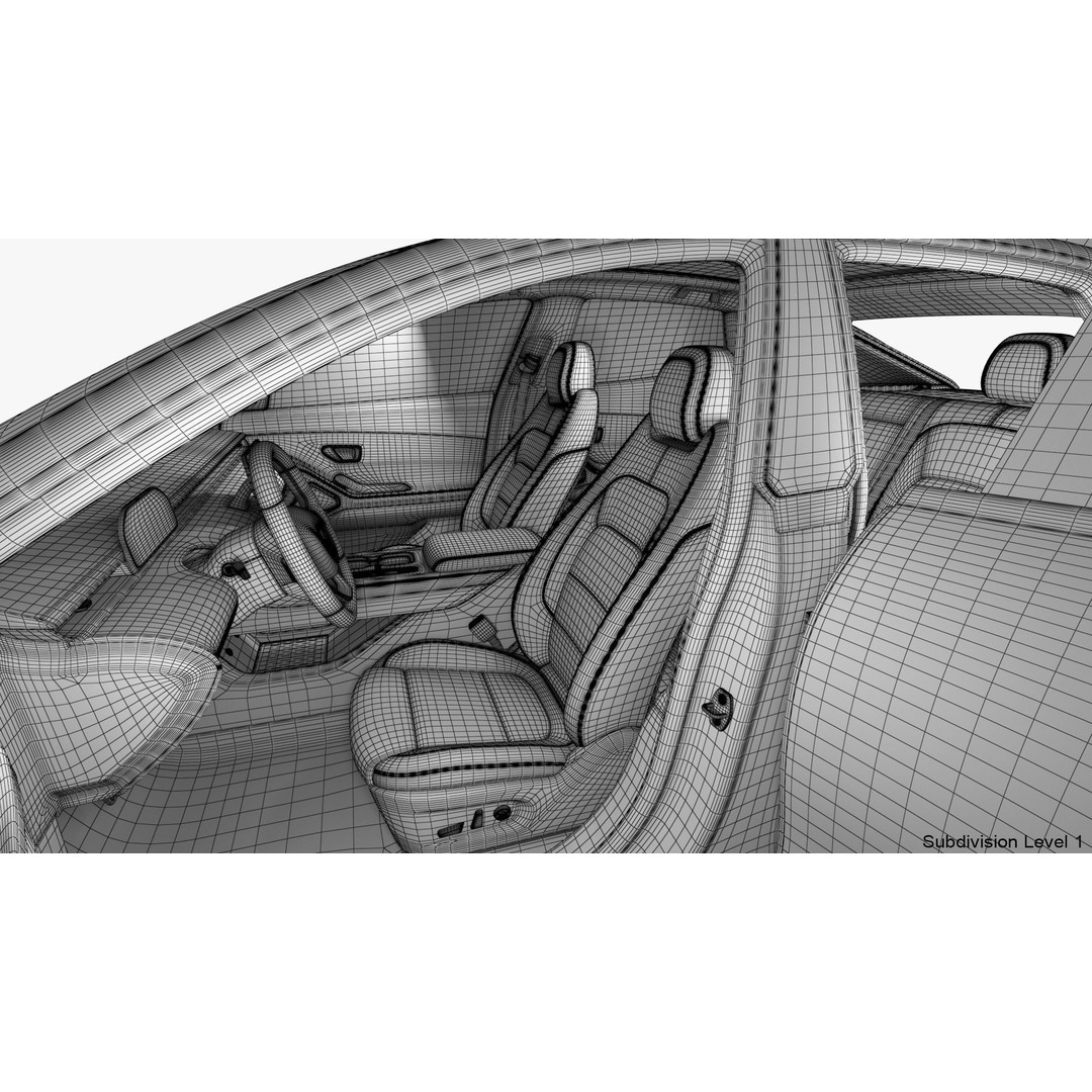 Generic Electric Car 3D Model – Subdivision Ready PBR Asset, FBX, Blender - View 36