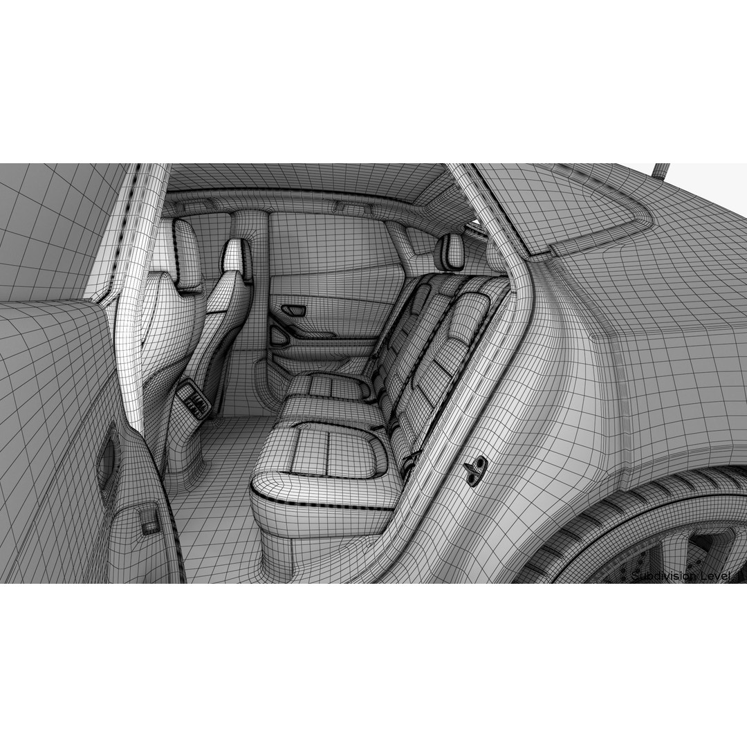 Generic Electric Car 3D Model – Subdivision Ready PBR Asset, FBX, Blender - View 38