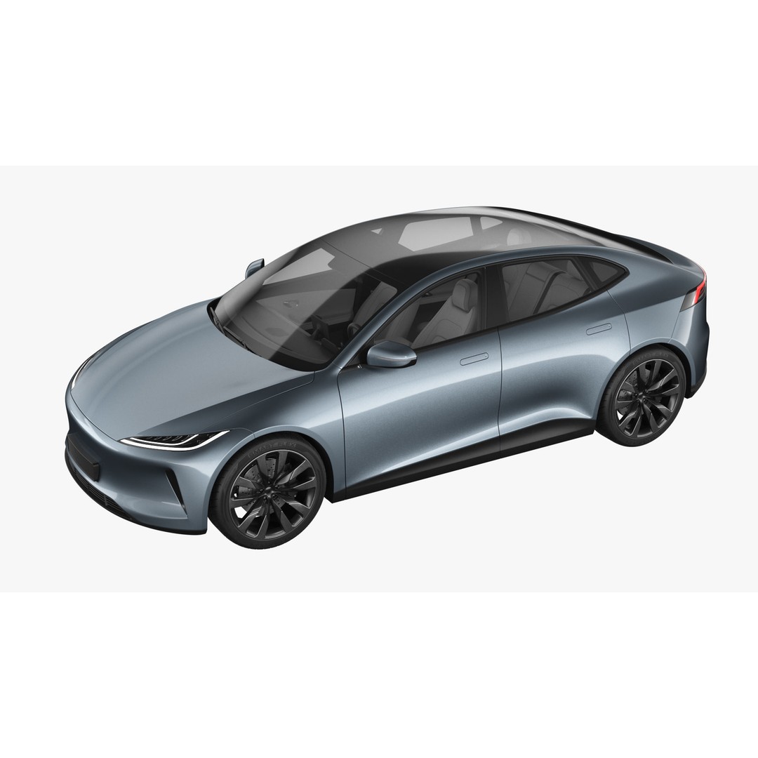 Generic Electric Car 3D Model – Subdivision Ready PBR Asset, FBX, Blender - View 5
