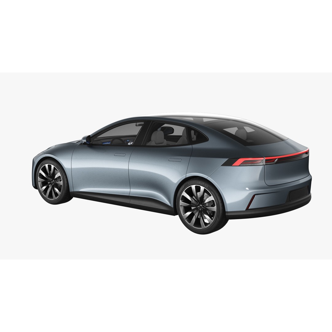 Generic Electric Car 3D Model – Subdivision Ready PBR Asset, FBX, Blender - View 8