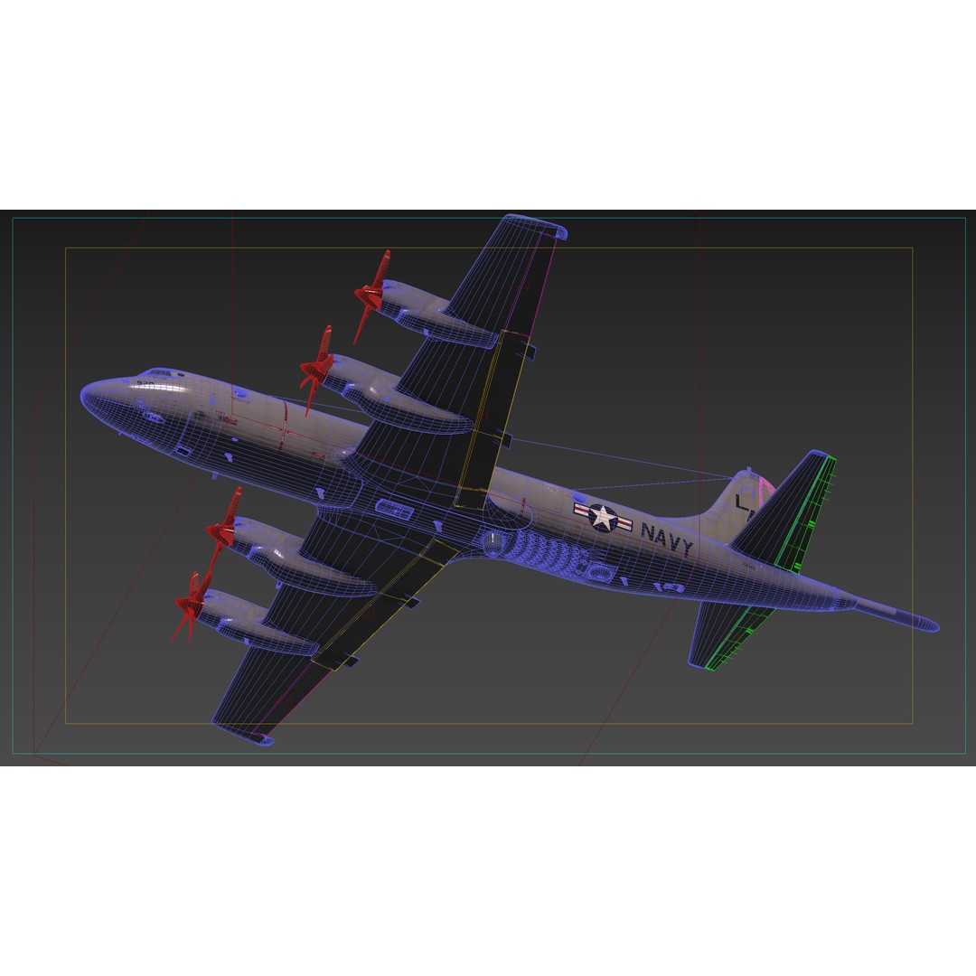 P-3 Orion 3D Model – Low Poly Military Aircraft, FBX, PBR Textures