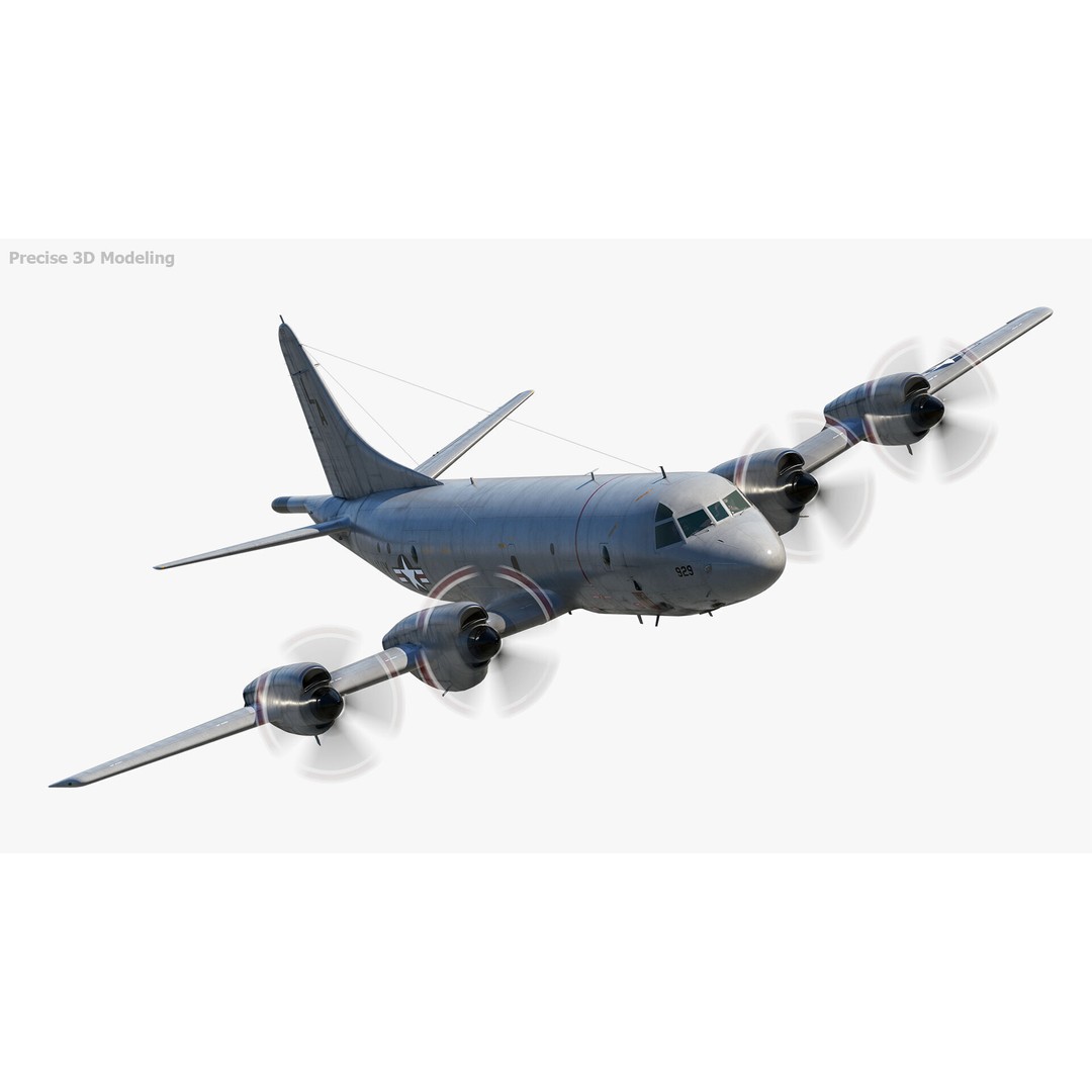 P-3 Orion 3D Model – Low Poly Military Aircraft, FBX, PBR Textures - View 10