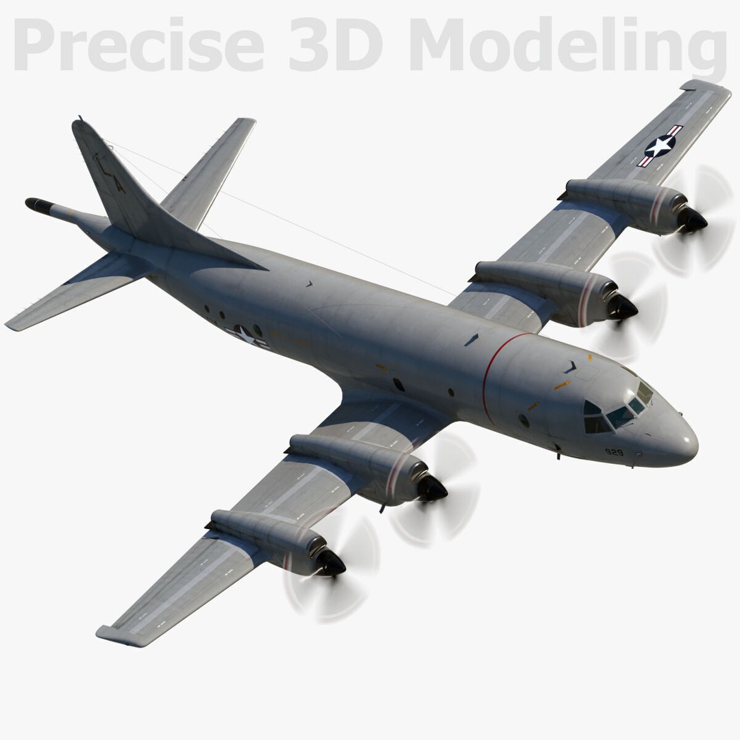 P-3 Orion 3D Model – Low Poly Military Aircraft, FBX, PBR Textures - View 16