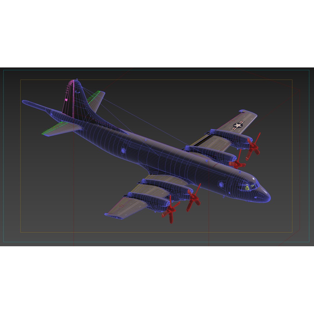 P-3 Orion 3D Model – Low Poly Military Aircraft, FBX, PBR Textures - View 19
