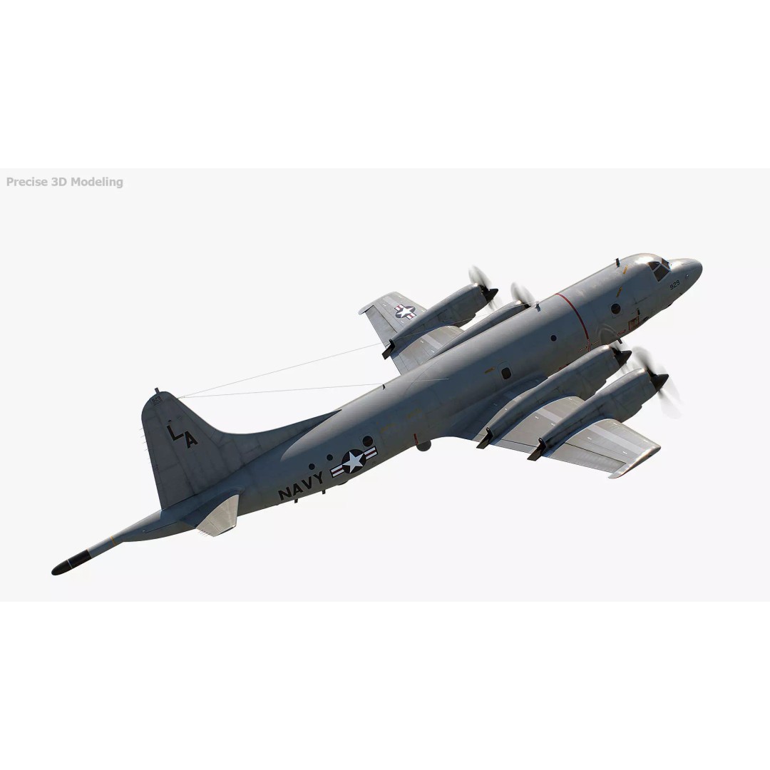 P-3 Orion 3D Model – Low Poly Military Aircraft, FBX, PBR Textures - View 2