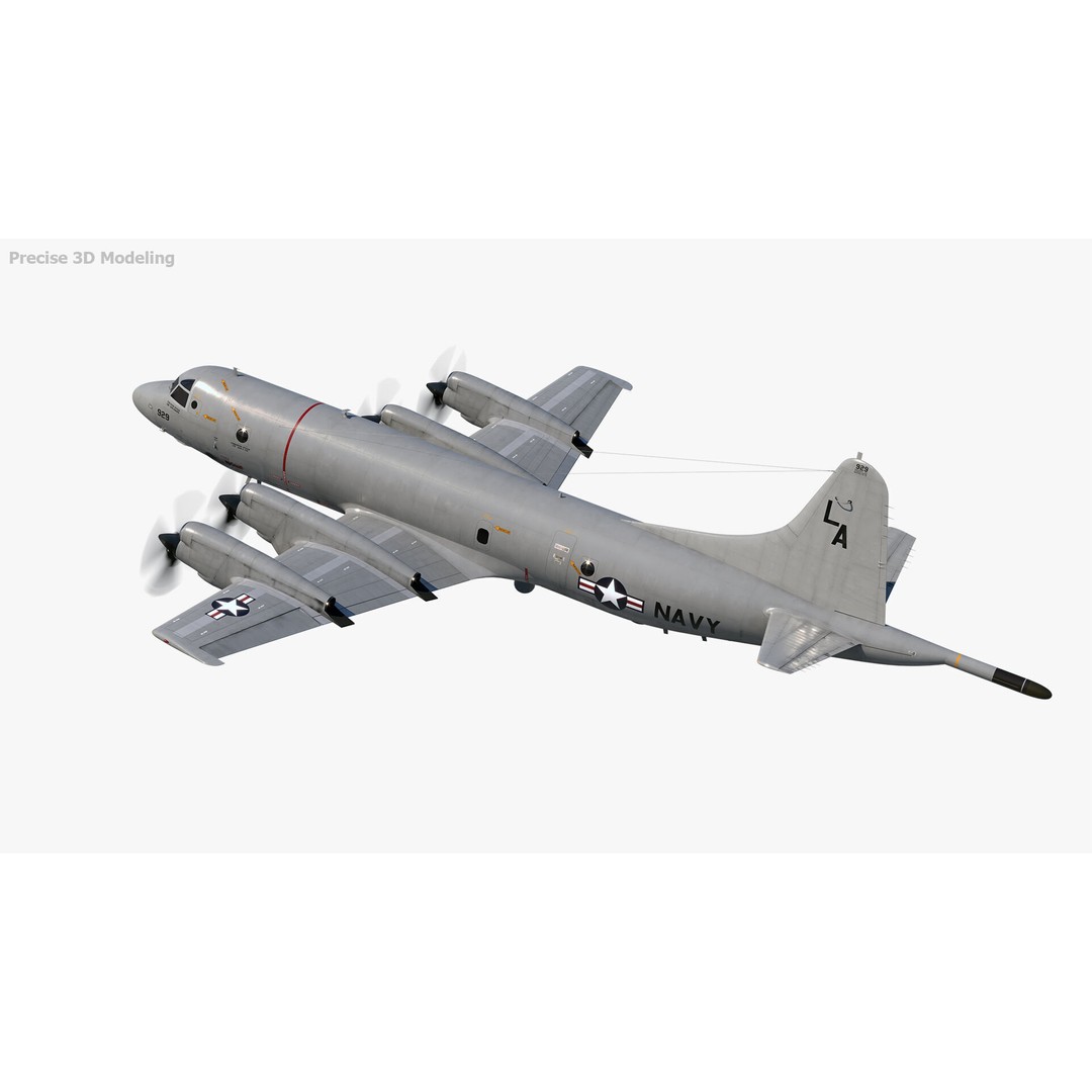 P-3 Orion 3D Model – Low Poly Military Aircraft, FBX, PBR Textures - View 3
