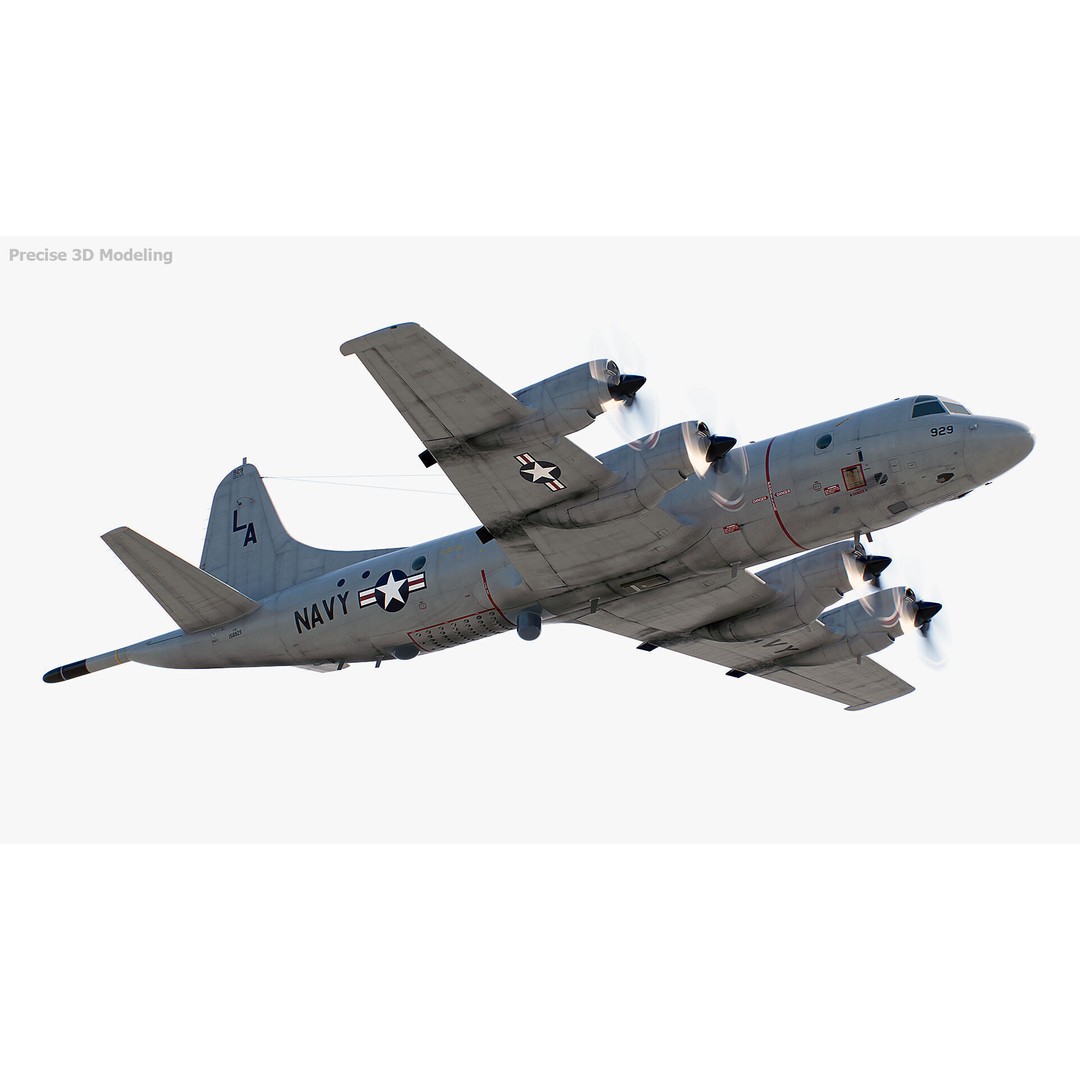 P-3 Orion 3D Model – Low Poly Military Aircraft, FBX, PBR Textures - View 4