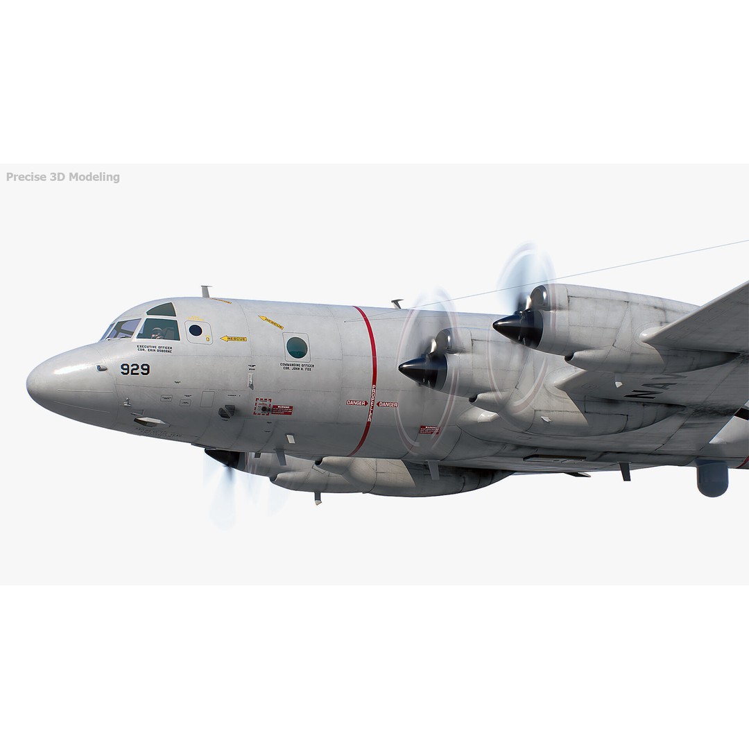 P-3 Orion 3D Model – Low Poly Military Aircraft, FBX, PBR Textures - View 5