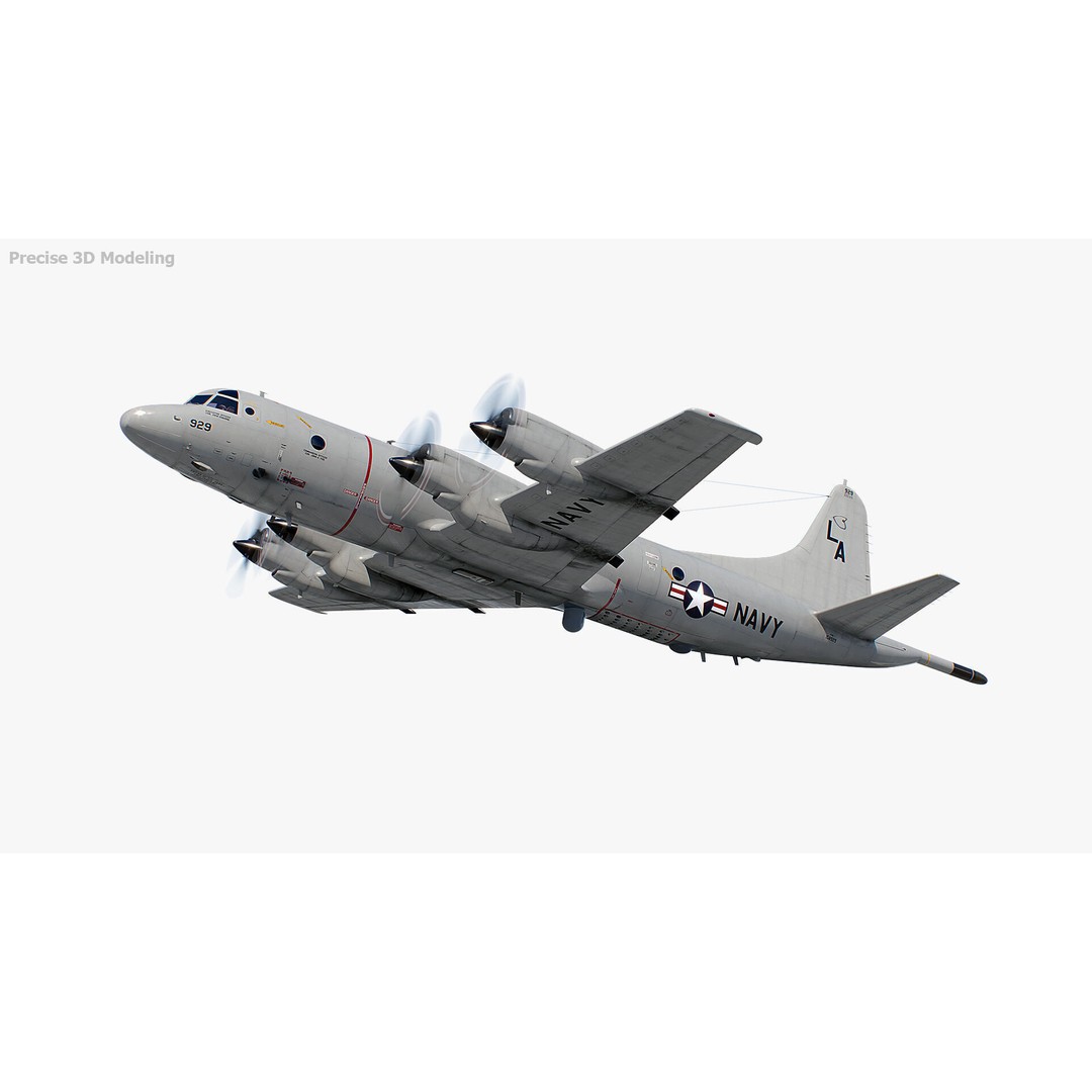 P-3 Orion 3D Model – Low Poly Military Aircraft, FBX, PBR Textures - View 8