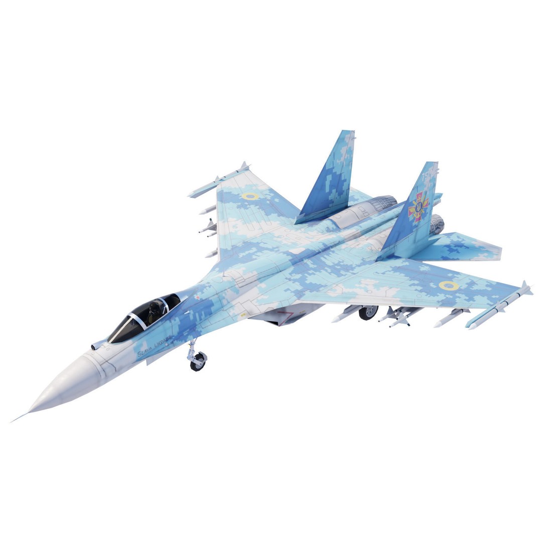 Sukhoi SU-27 Flanker 3D Model – Low Poly Rigged Fighter Jet