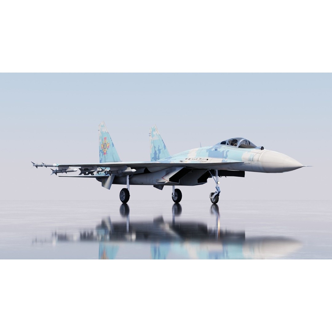 Sukhoi SU-27 Flanker 3D Model – Low Poly Rigged Fighter Jet - View 11