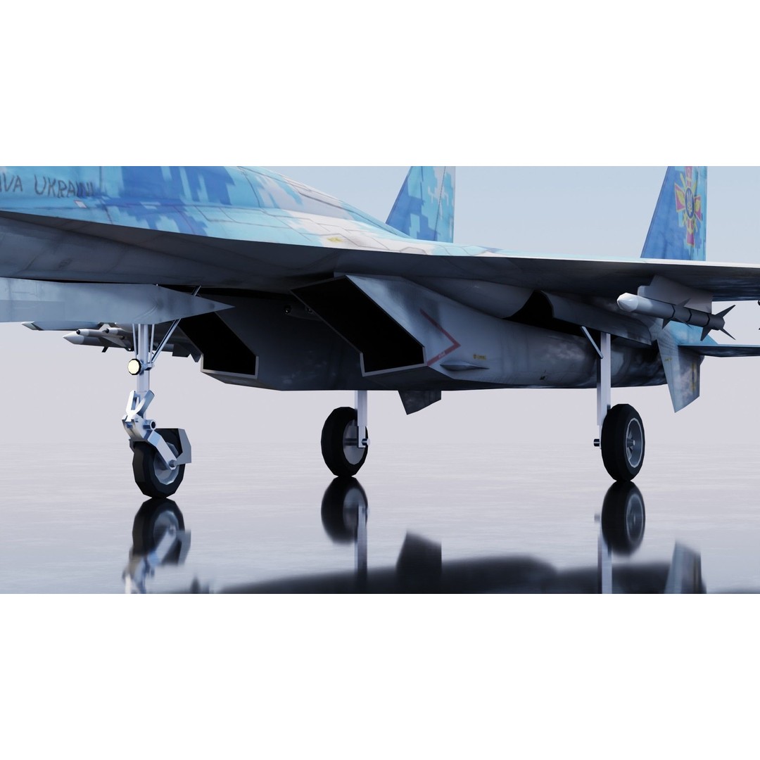 Sukhoi SU-27 Flanker 3D Model – Low Poly Rigged Fighter Jet - View 12