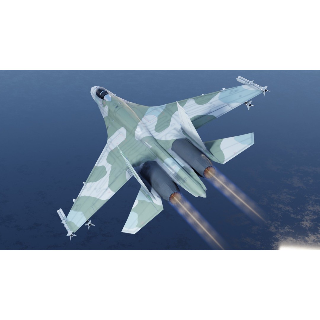 Sukhoi SU-27 Flanker 3D Model – Low Poly Rigged Fighter Jet - View 16