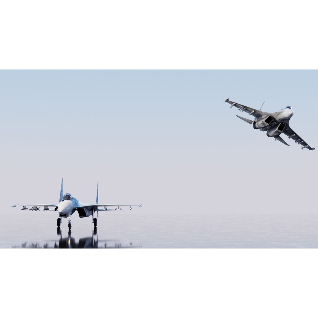 Sukhoi SU-27 Flanker 3D Model – Low Poly Rigged Fighter Jet - View 19