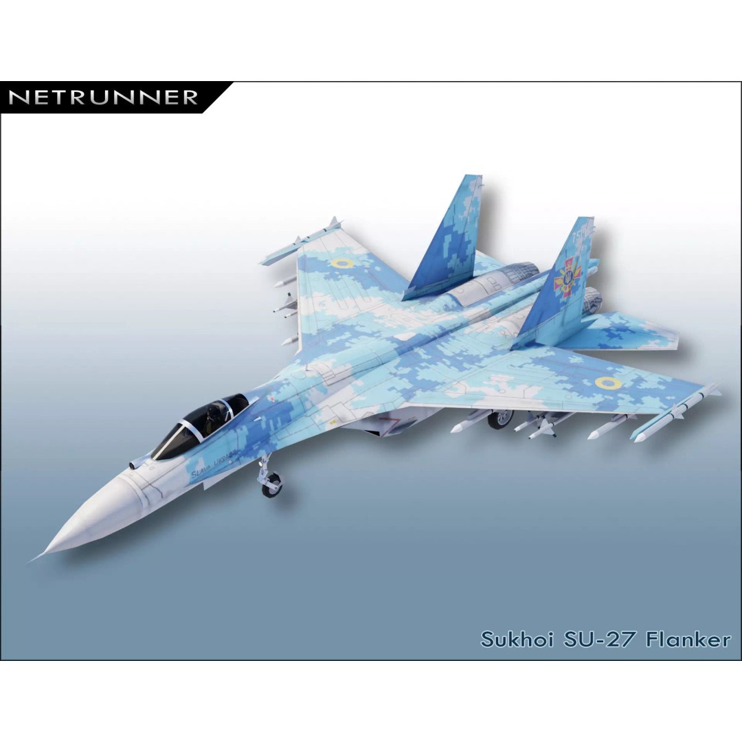 Sukhoi SU-27 Flanker 3D Model – Low Poly Rigged Fighter Jet - View 2
