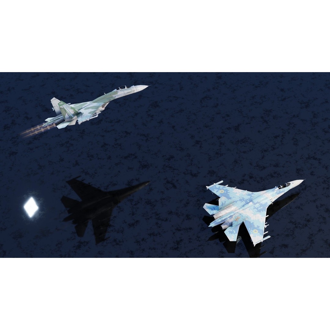 Sukhoi SU-27 Flanker 3D Model – Low Poly Rigged Fighter Jet - View 20
