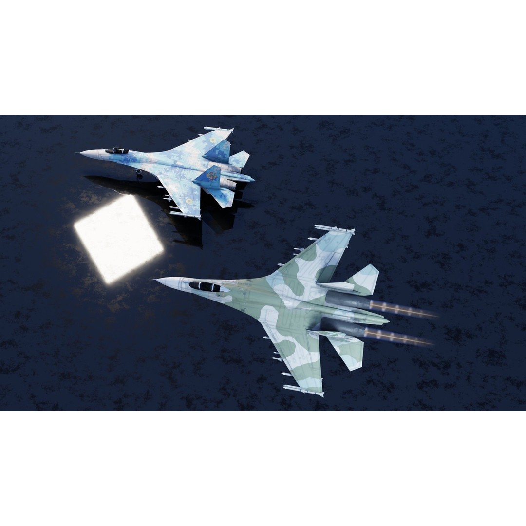 Sukhoi SU-27 Flanker 3D Model – Low Poly Rigged Fighter Jet - View 21