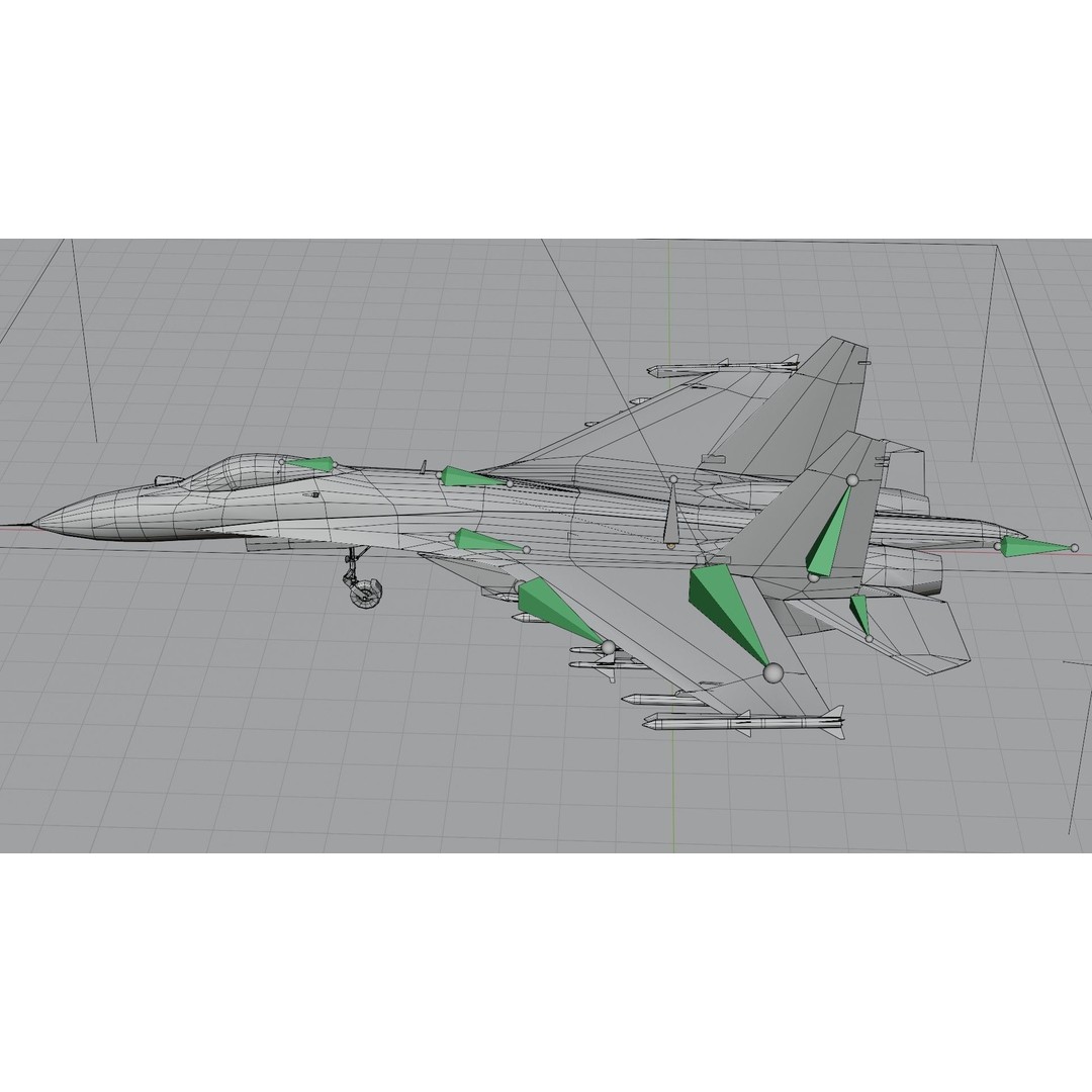 Sukhoi SU-27 Flanker 3D Model – Low Poly Rigged Fighter Jet - View 22