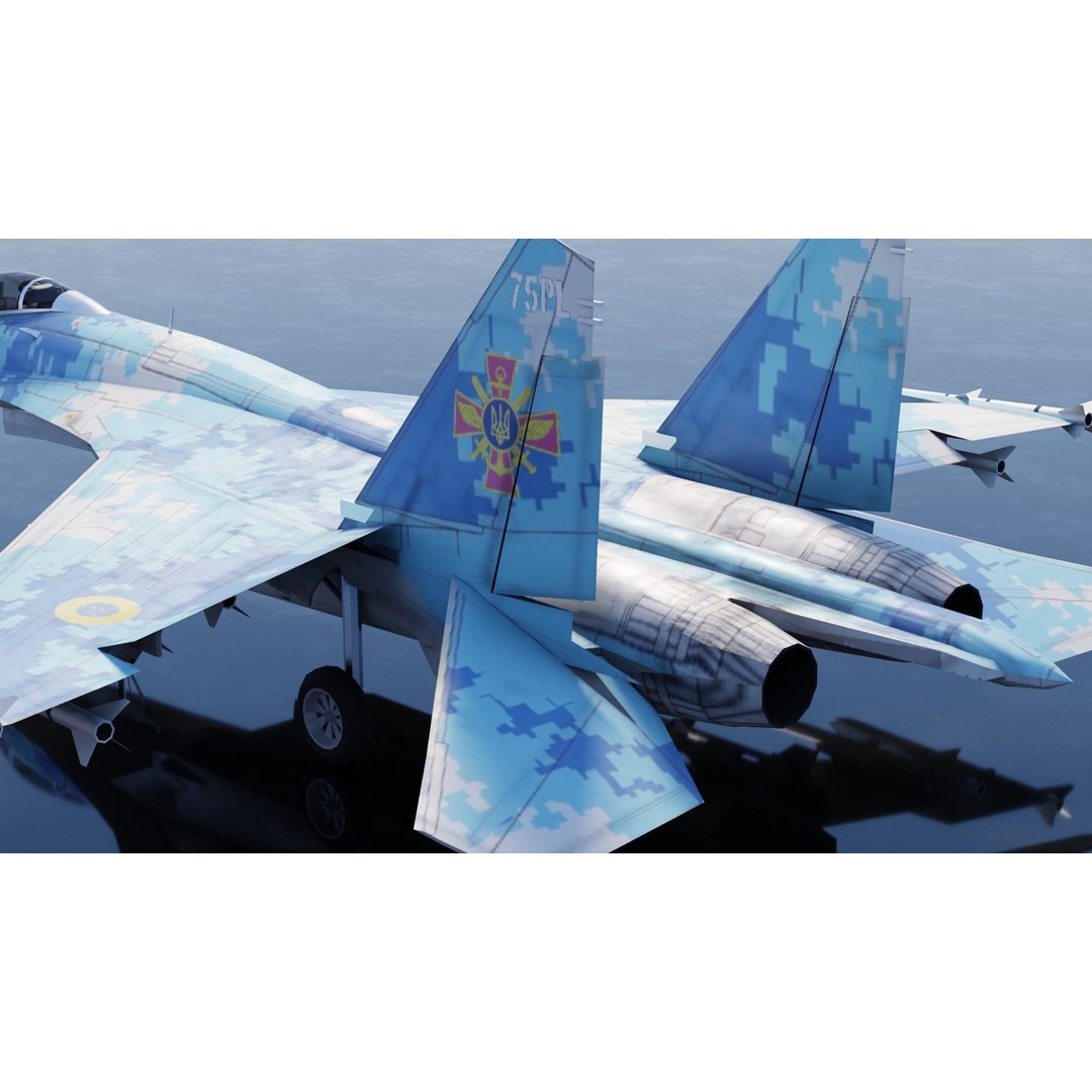 Sukhoi SU-27 Flanker 3D Model – Low Poly Rigged Fighter Jet - View 23