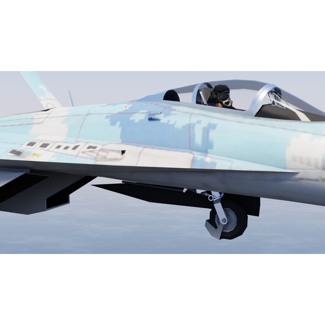 Sukhoi SU-27 Flanker 3D Model – Low Poly Rigged Fighter Jet - View 25