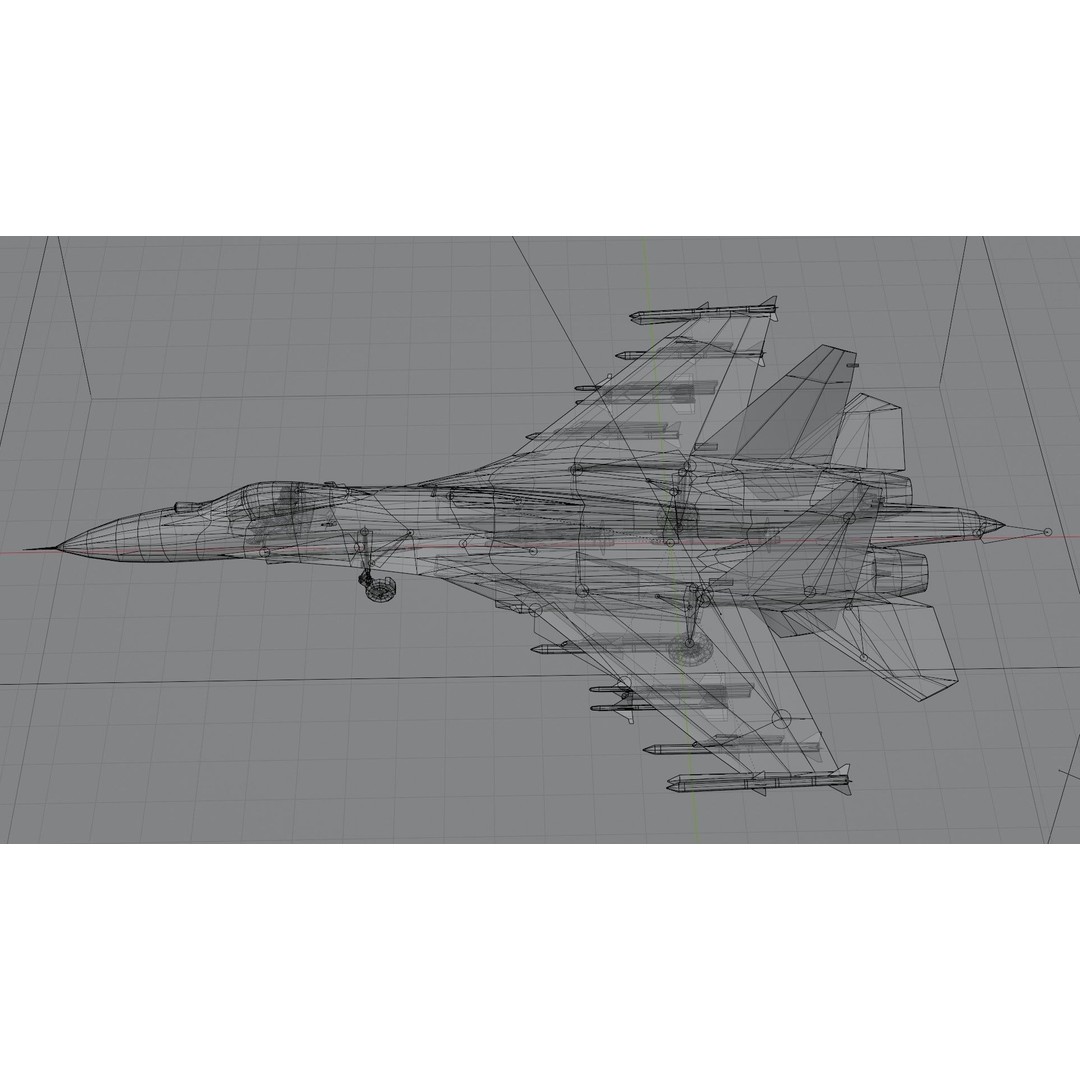 Sukhoi SU-27 Flanker 3D Model – Low Poly Rigged Fighter Jet - View 4