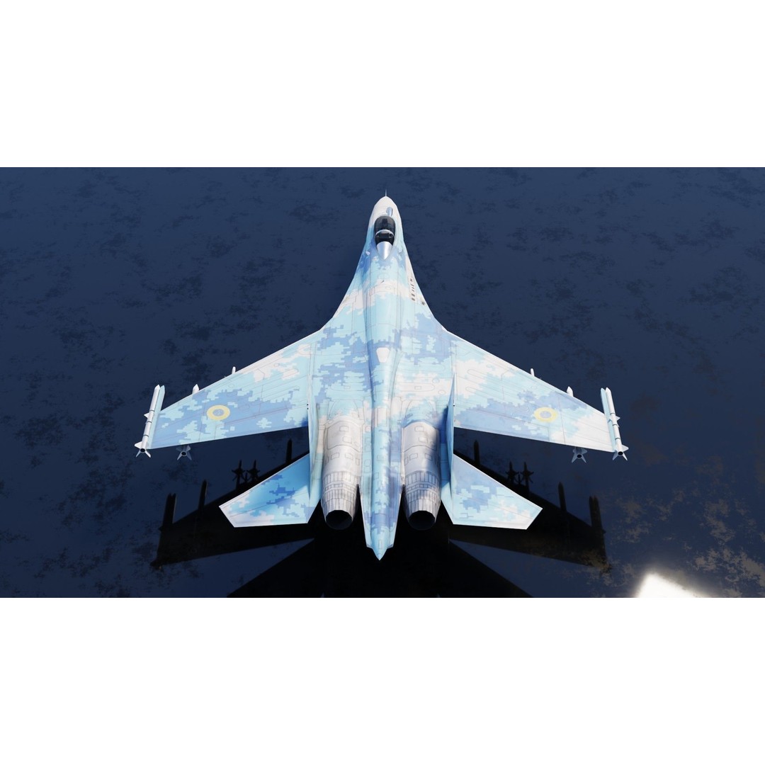 Sukhoi SU-27 Flanker 3D Model – Low Poly Rigged Fighter Jet - View 7
