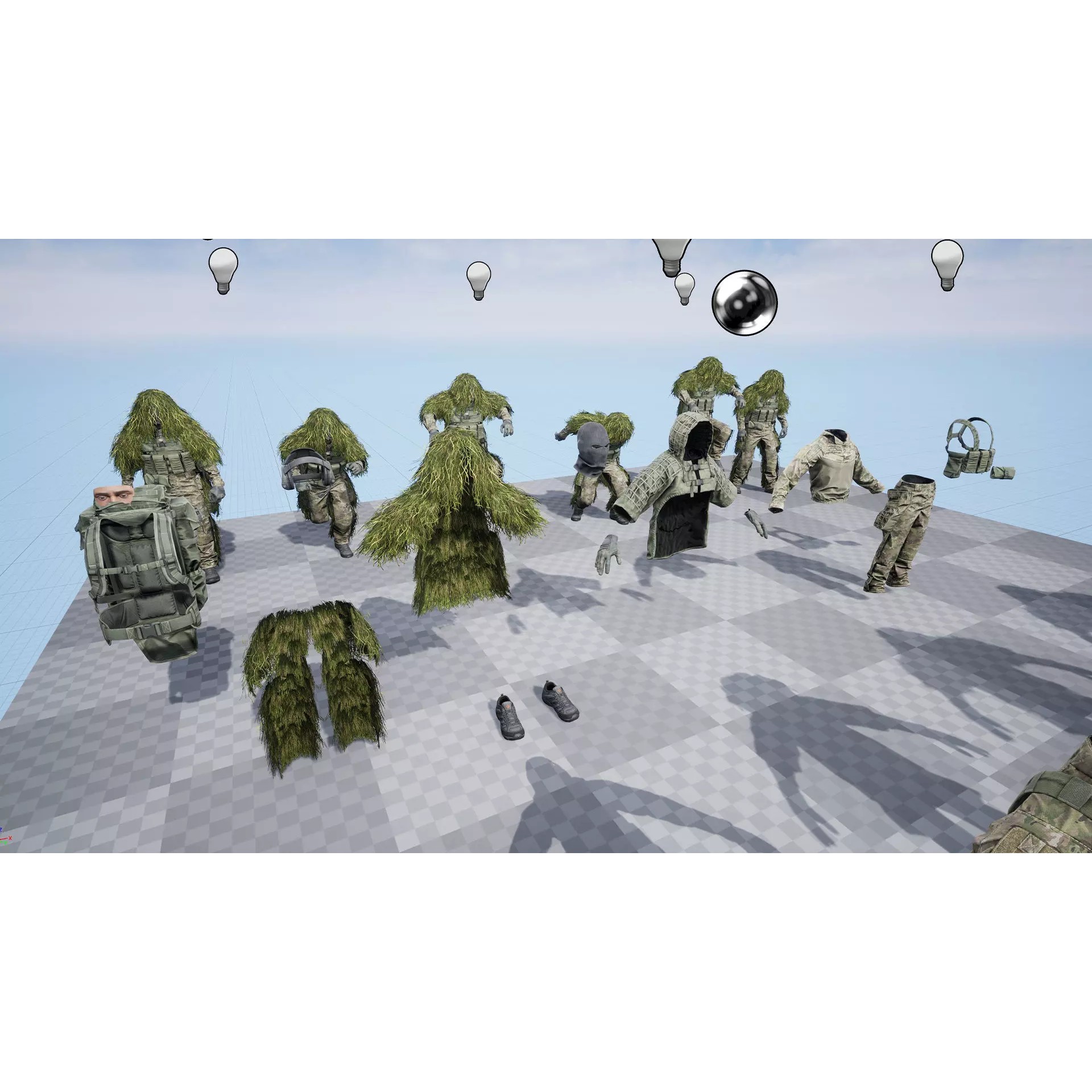 Modular Special Forces Ghillie Sniper - Low-Poly Game-Ready 3D Model