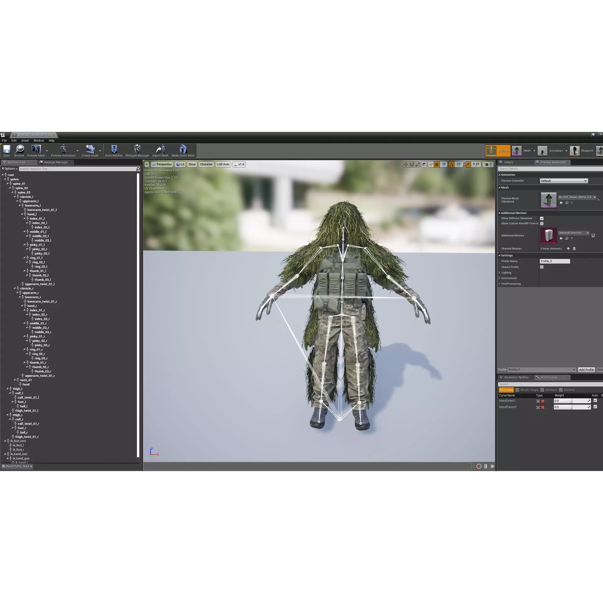 Modular Special Forces Ghillie Sniper - Low-Poly Game-Ready 3D Model - View 11