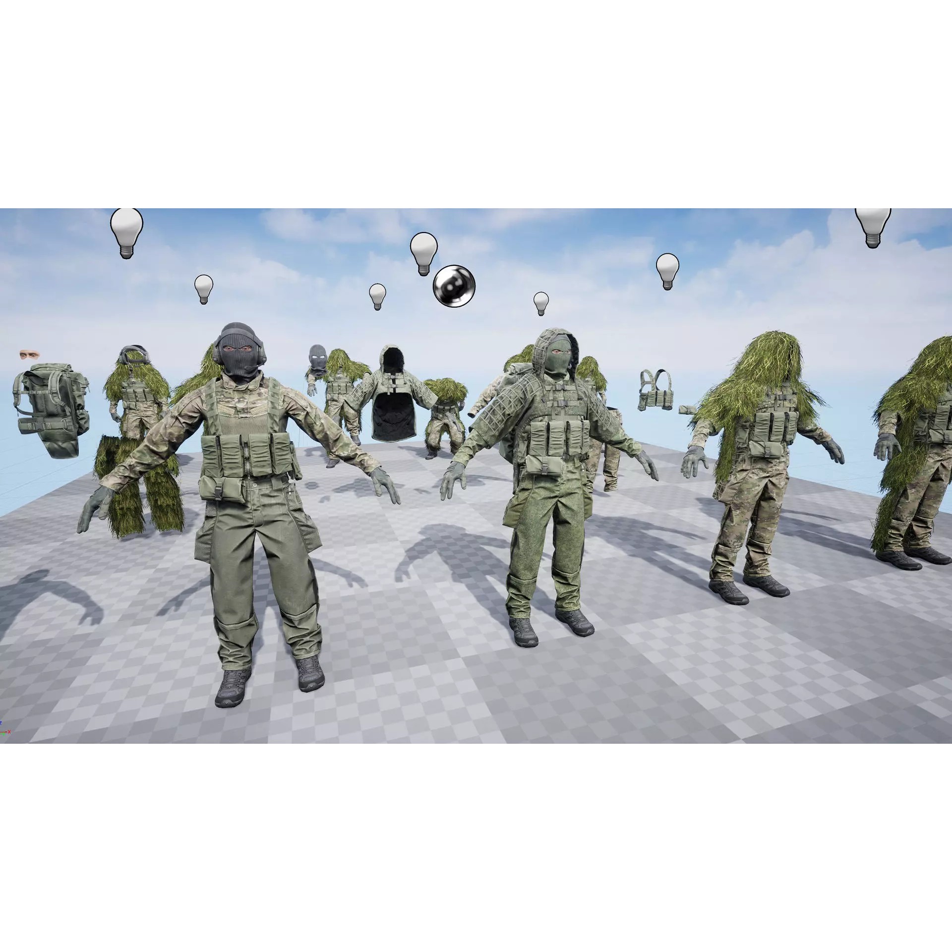 Modular Special Forces Ghillie Sniper - Low-Poly Game-Ready 3D Model - View 16