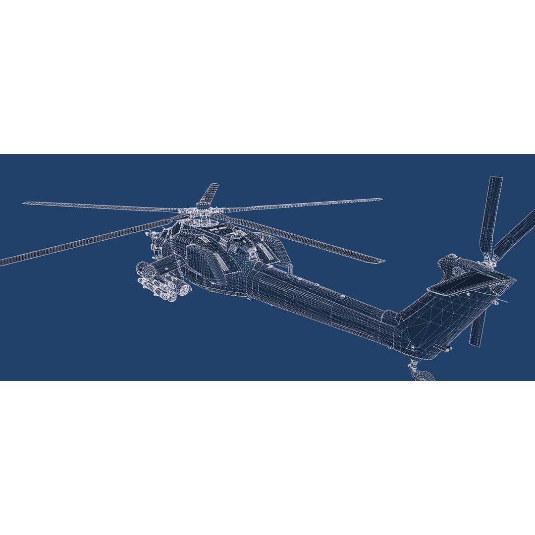 MI-28 Havoc Attack Helicopter 3D Model – PBR Game-Ready Asset, FBX, OBJ