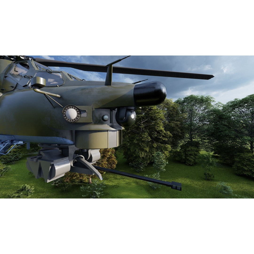 MI-28 Havoc Attack Helicopter 3D Model – PBR Game-Ready Asset, FBX, OBJ - View 16