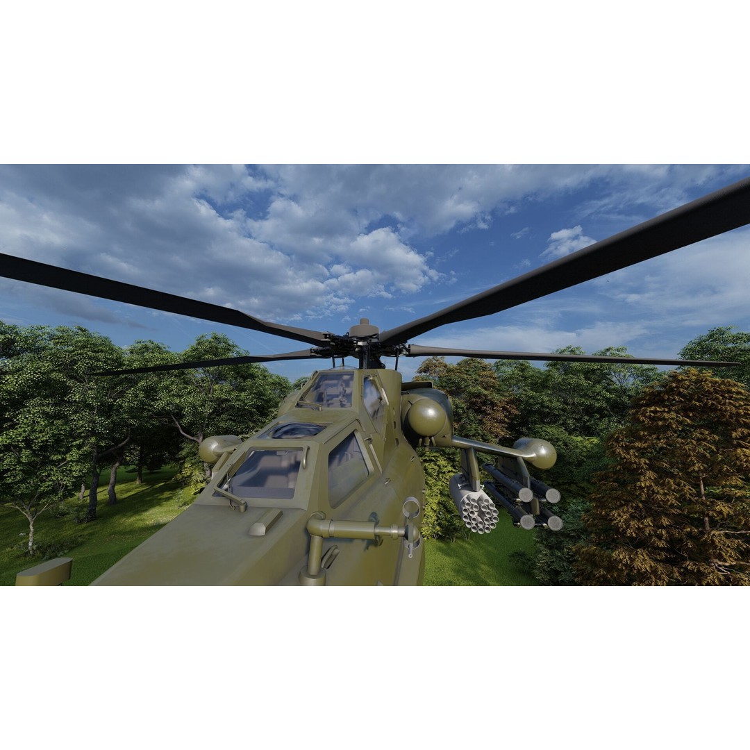 MI-28 Havoc Attack Helicopter 3D Model – PBR Game-Ready Asset, FBX, OBJ - View 17