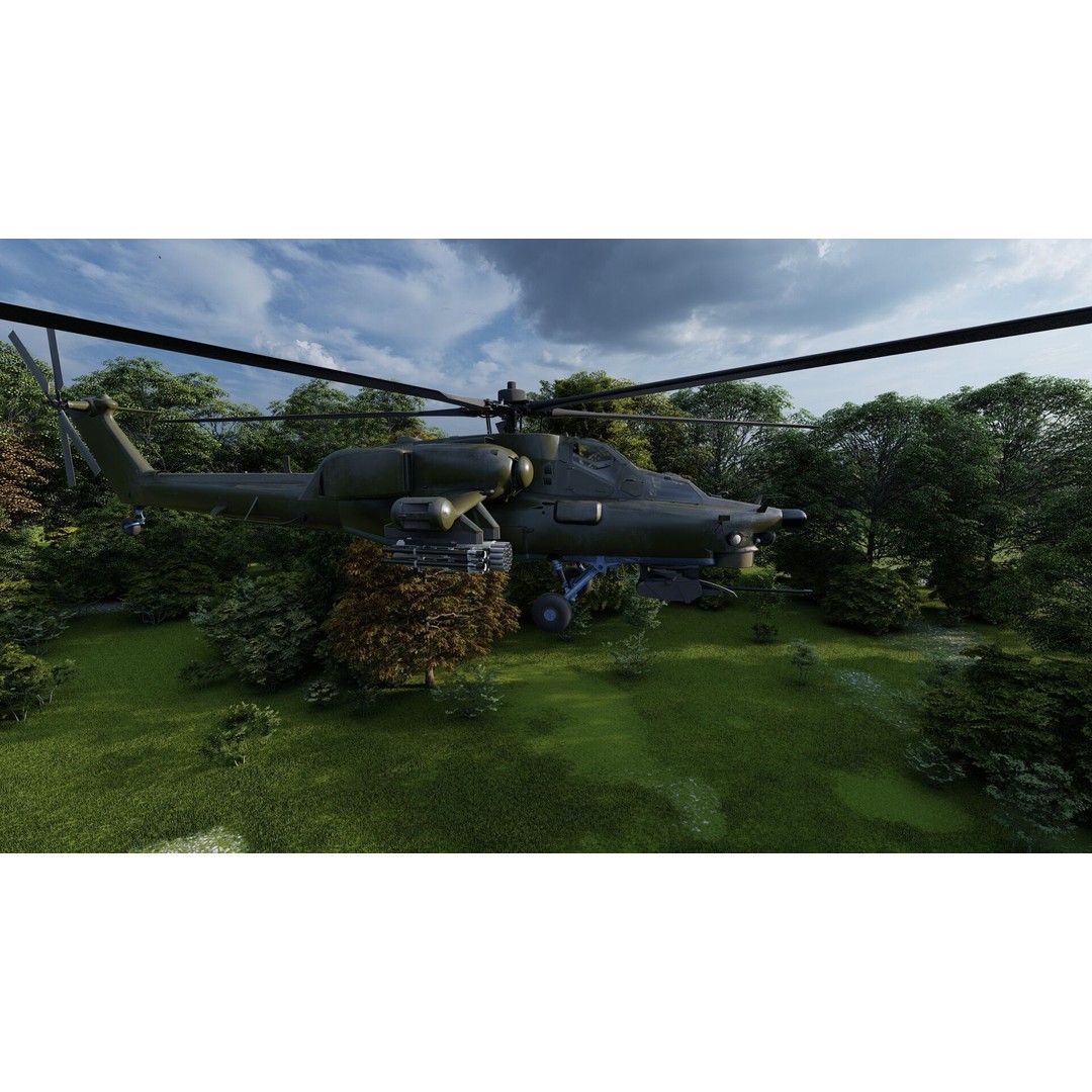 MI-28 Havoc Attack Helicopter 3D Model – PBR Game-Ready Asset, FBX, OBJ - View 3