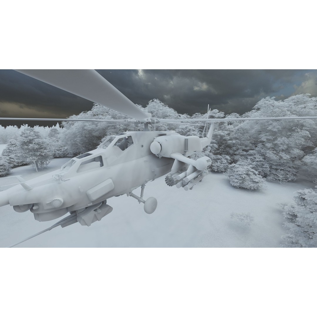 MI-28 Havoc Attack Helicopter 3D Model – PBR Game-Ready Asset, FBX, OBJ - View 32