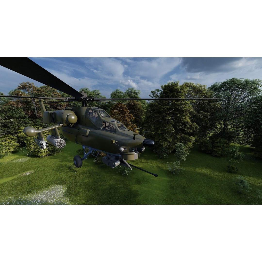 MI-28 Havoc Attack Helicopter 3D Model – PBR Game-Ready Asset, FBX, OBJ - View 4