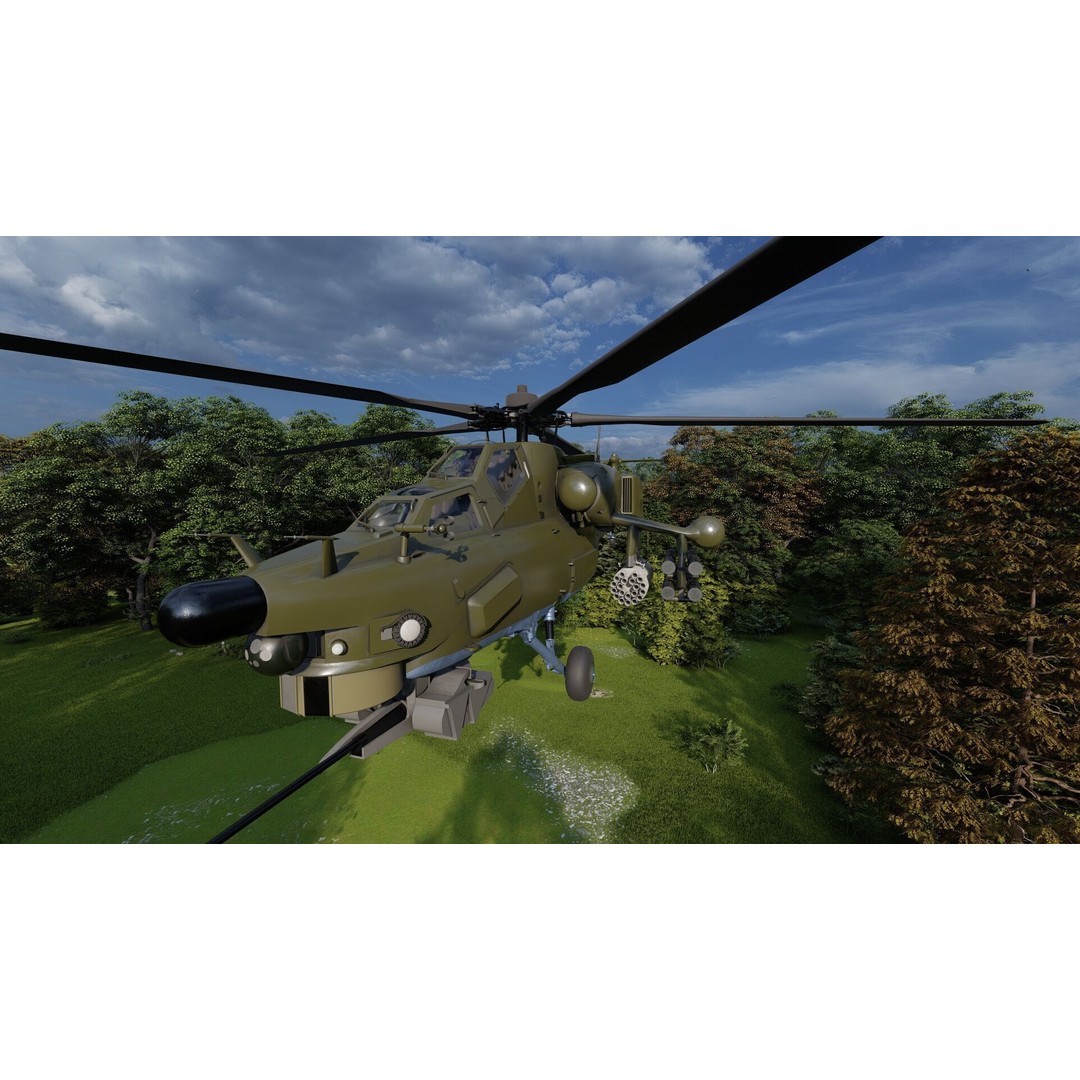 MI-28 Havoc Attack Helicopter 3D Model – PBR Game-Ready Asset, FBX, OBJ - View 5