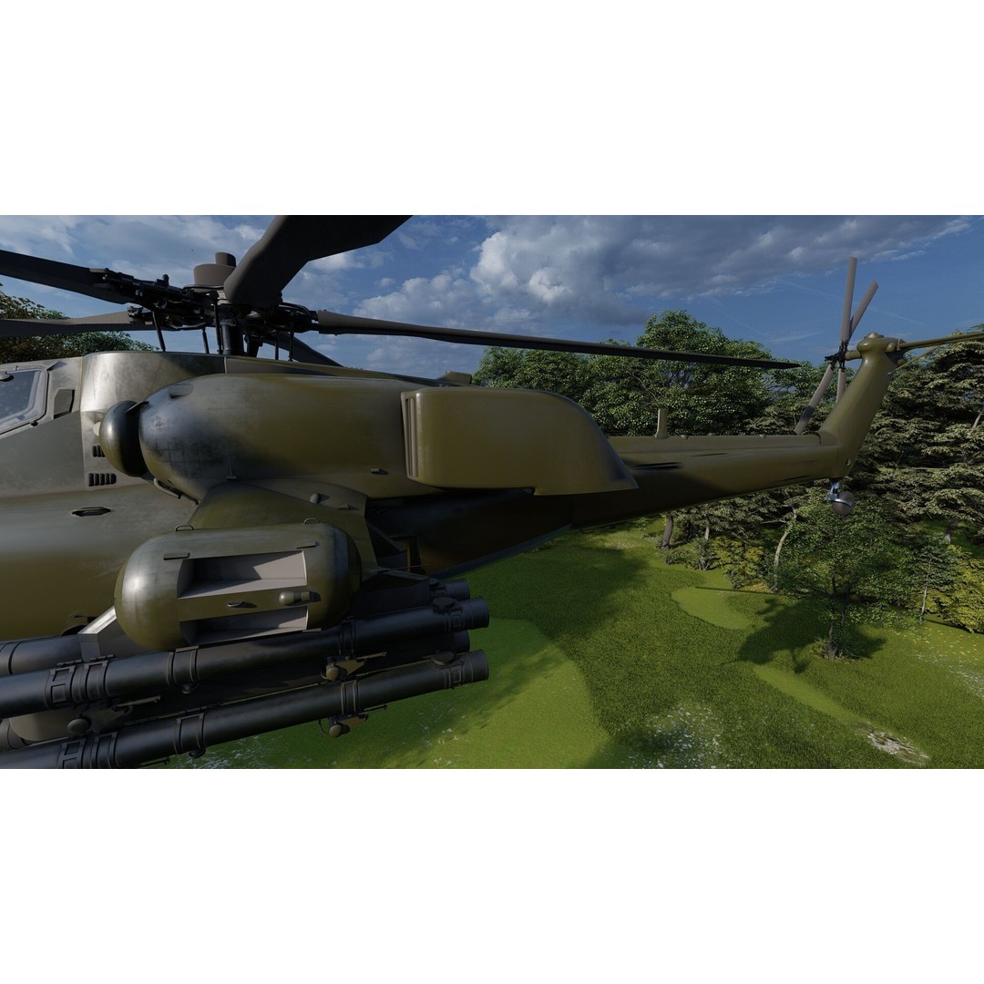 MI-28 Havoc Attack Helicopter 3D Model – PBR Game-Ready Asset, FBX, OBJ - View 8