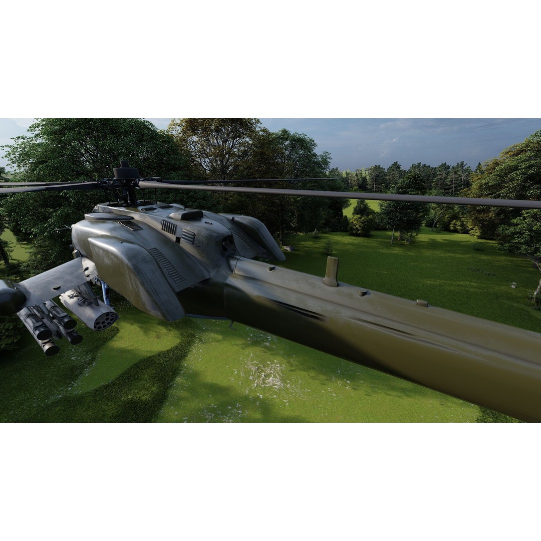 MI-28 Havoc Attack Helicopter 3D Model – PBR Game-Ready Asset, FBX, OBJ - View 9