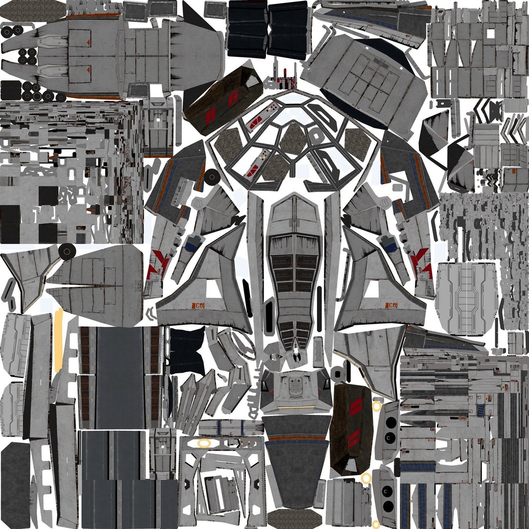 Sci-Fi Dropship 3D Model – Fully Rigged Low-Poly Game Asset, FBX