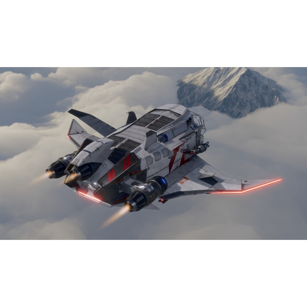 Sci-Fi Dropship 3D Model – Fully Rigged Low-Poly Game Asset, FBX - View 11