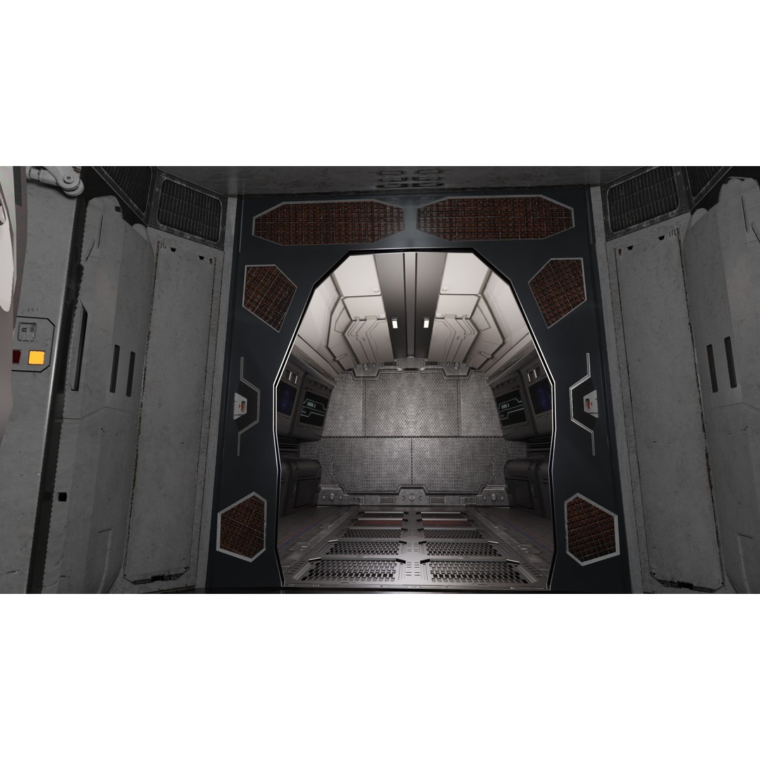 Sci-Fi Dropship 3D Model – Fully Rigged Low-Poly Game Asset, FBX - View 12