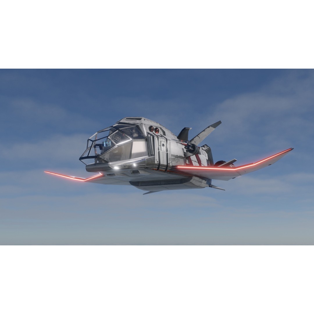 Sci-Fi Dropship 3D Model – Fully Rigged Low-Poly Game Asset, FBX - View 13
